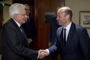 Il Presidente Sergio Mattarella con il Primo Ministro maltese, Joseph Muscat
