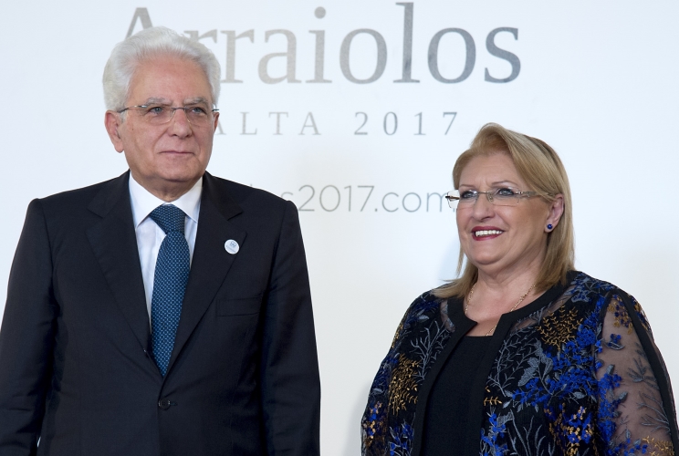 Il Presidente Sergio Mattarella con la Presidente della Repubblica di Malta 