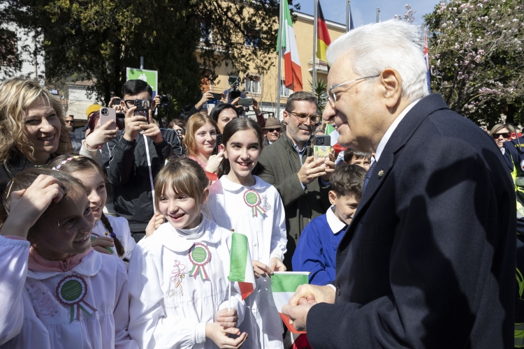 Il Presidente della Repubblica Sergio Mattarella in occasione della cerimonia commemorativa dell’ottantesimo anniversario della distruzione della città di Cassino
