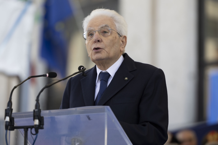 Il Presidente della Repubblica Sergio Mattarella in occasione della cerimonia commemorativa dell’ottantesimo anniversario della distruzione della città di Cassino
