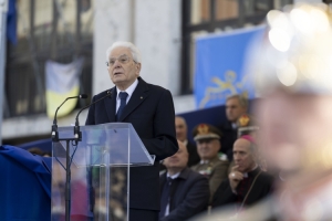 Il Presidente della Repubblica Sergio Mattarella in occasione della cerimonia commemorativa dell’ottantesimo anniversario della distruzione della città di Cassino
