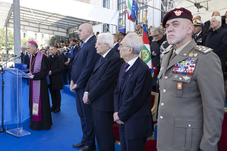 Il Presidente della Repubblica Sergio Mattarella in occasione della cerimonia commemorativa dell’ottantesimo anniversario della distruzione della città di Cassino
