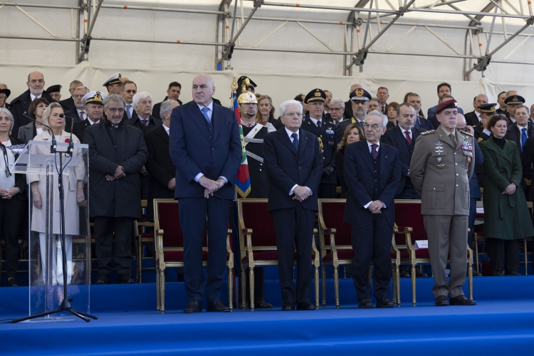Il Presidente della Repubblica Sergio Mattarella in occasione della cerimonia commemorativa dell’ottantesimo anniversario della distruzione della città di Cassino