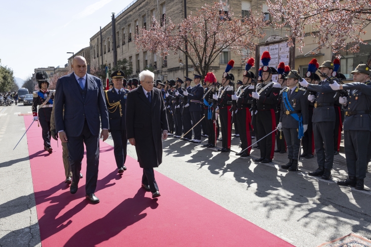 Il Presidente della Repubblica Sergio Mattarella in occasione della cerimonia commemorativa dell’ottantesimo anniversario della distruzione della città di Cassino
