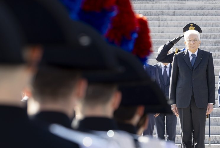 Il Presidente Sergio Mattarella in occasione della deposizione di una corona d’alloro sulla Tomba del Milite Ignoto, nella ricorrenza della Giornata dell’Unità Nazionale