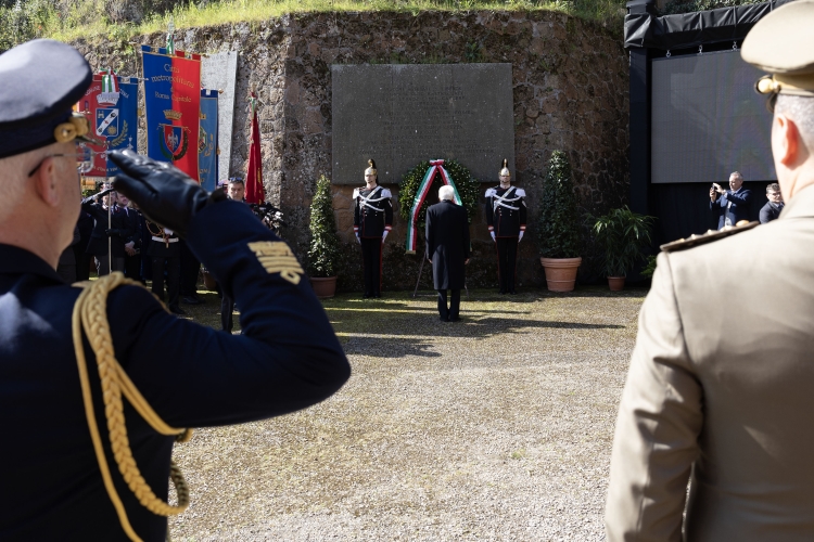Il Presidente della Repubblica Sergio Mattarella in occasione della cerimonia commemorativa del 80° anniversario dell'eccidio delle Fosse Ardeatine
