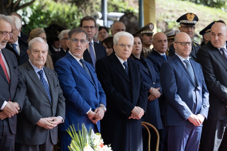 Il Presidente della Repubblica Sergio Mattarella in occasione della cerimonia commemorativa del 80° anniversario dell'eccidio delle Fosse Ardeatine
