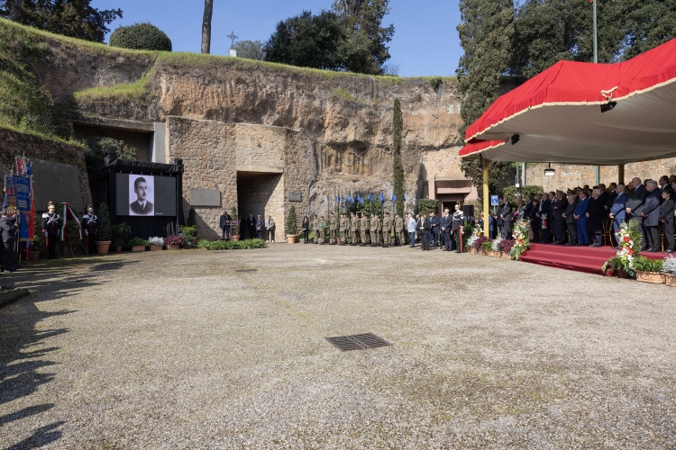 Il Presidente della Repubblica Sergio Mattarella in occasione della cerimonia commemorativa del 80° anniversario dell'eccidio delle Fosse Ardeatine
