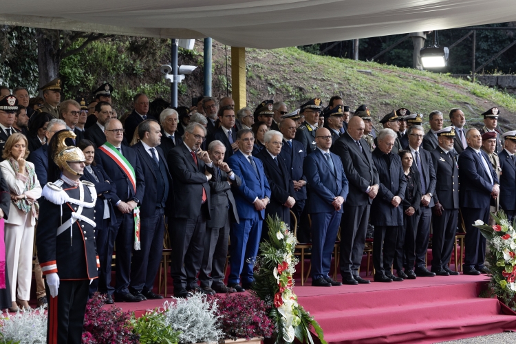 Il Presidente della Repubblica Sergio Mattarella in occasione della cerimonia commemorativa del 80° anniversario dell'eccidio delle Fosse Ardeatine
