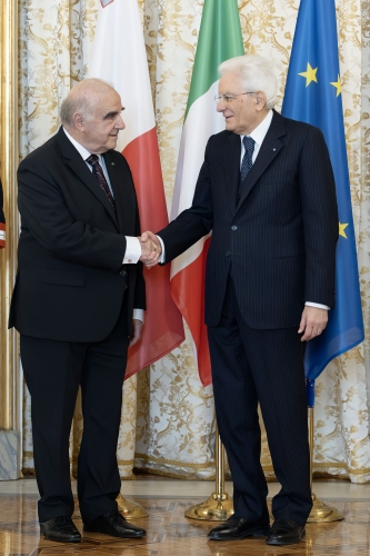 Il Presidente della Repubblica Sergio Mattarella con George Vella ,Presidente della Repubblica di Malta
