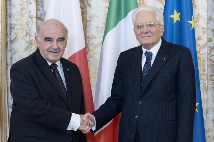 Il Presidente della Repubblica Sergio Mattarella con George Vella, Presidente della Repubblica di Malta
