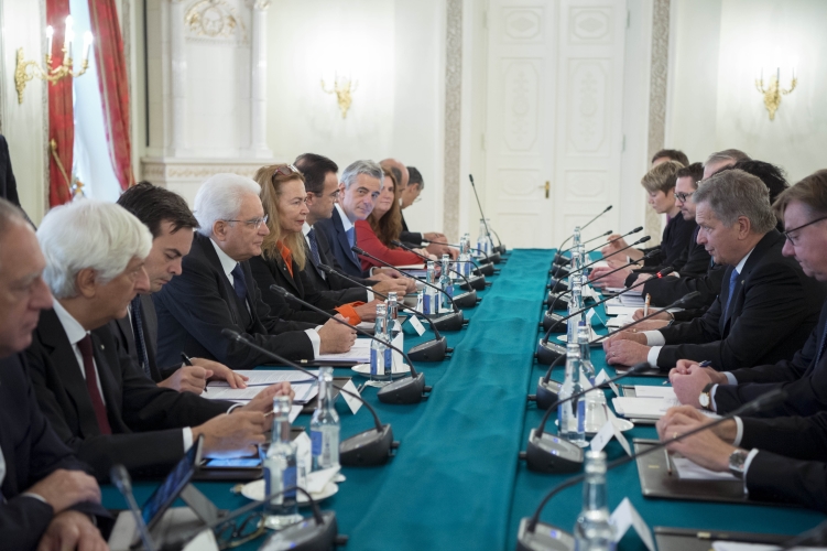 Il Presidente Sergio Mattarella e il Presidente della Repubblica di Finlandia Sauli Niinistö