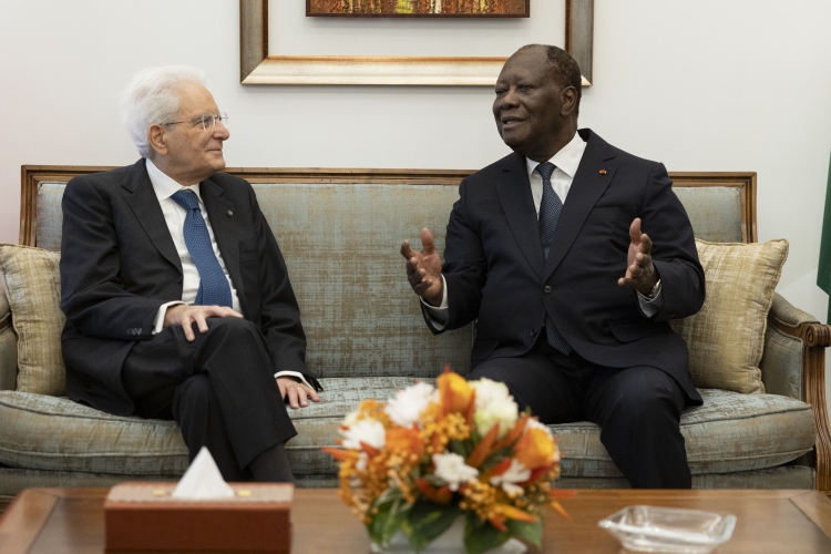 Il Presidente della Repubblica Sergio Mattarella con Alassane Ouattara,Presidente della Repubblica della Costa d’Avorio,in occasione della visita Ufficiale
