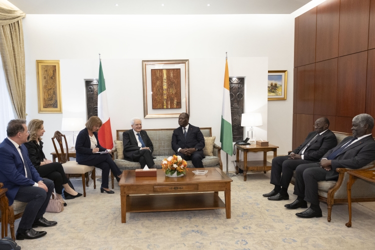 Il Presidente della Repubblica Sergio Mattarella con Alassane Ouattara,Presidente della Repubblica della Costa d’Avorio,in occasione della visita Ufficiale
