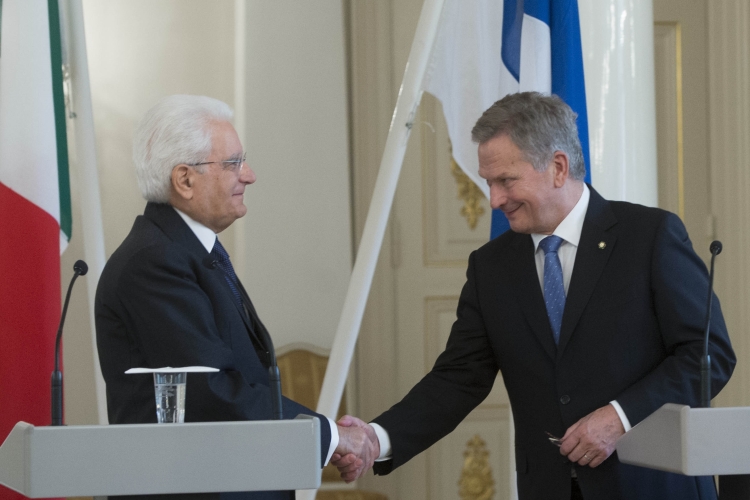 Il Presidente Sergio Mattarella e il Presidente della Repubblica di Finlandia Sauli Niinistö