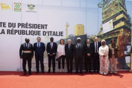 Il Presidente della Repubblica Sergio Mattarella visita la Stazione a terra del giacimento di Baleine 
