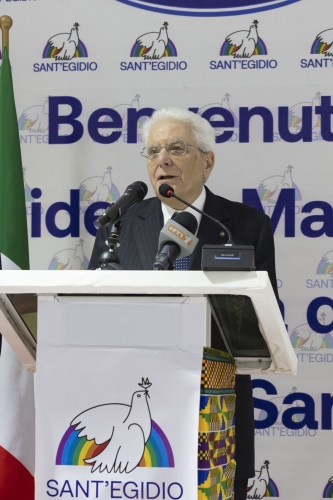 Il Presidente della Repubblica Sergio Mattarella alla “Casa della Comunità” di Sant’Egidio
