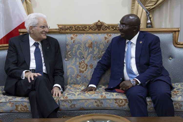 Il Presidente della Repubblica Sergio Mattarella con Mahamudu Bawumia,Vice Presidente della Repubblica del Ghana,in occasione della visita di Stato 
