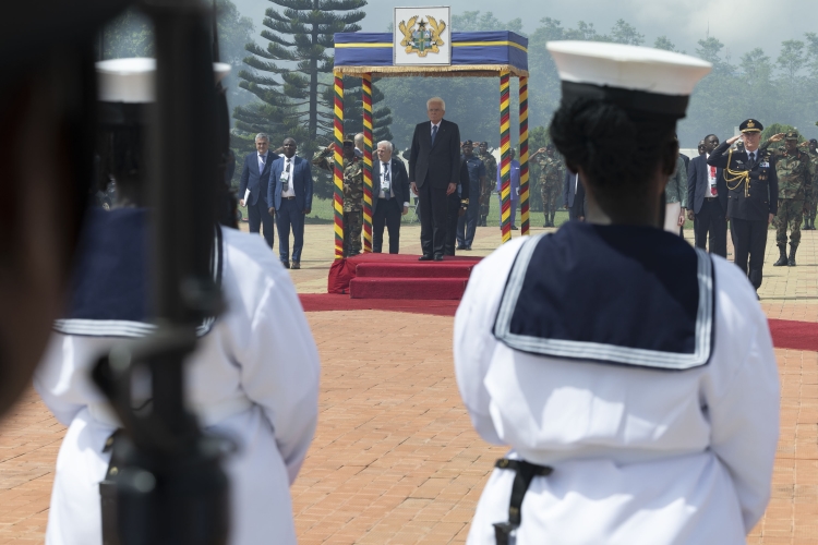 Il Presidente della Repubblica Sergio Mattarella alla Jubilee House di Accra
