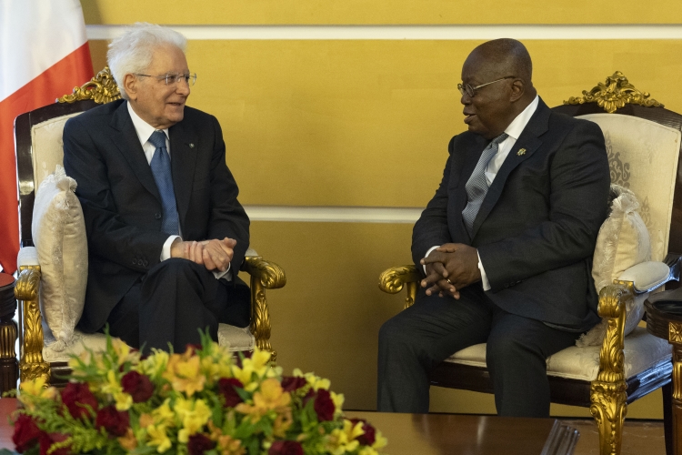 Il Presidente della Repubblica Sergio Mattarella con Nana Addo Dankwa Akufo-Addo, Presidente della Repubblica del Ghana 
