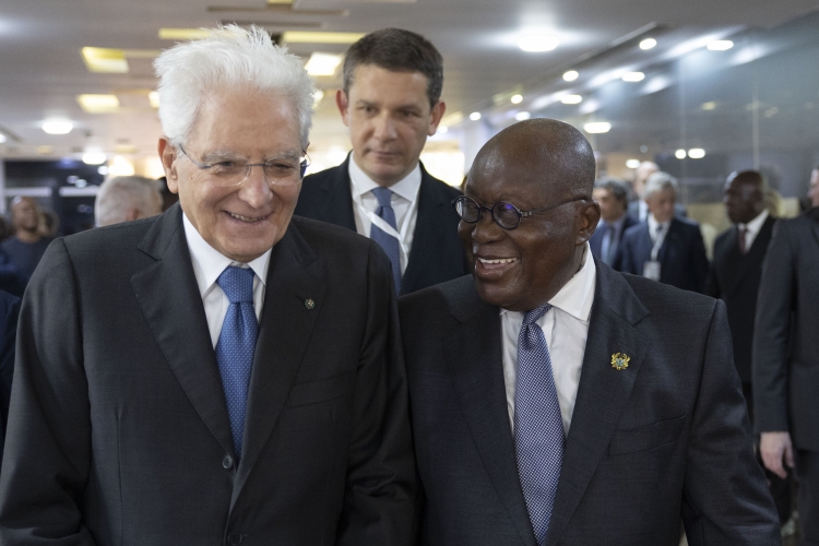 Il Presidente della Repubblica Sergio Mattarella con Nana Addo Dankwa Akufo-Addo, Presidente della Repubblica del Ghana 
