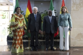 Il Presidente della Repubblica Sergio Mattarella con Nana Addo Dankwa Akufo-Addo, Presidente della Repubblica del Ghana 
