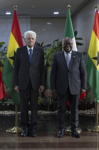 Il Presidente della Repubblica Sergio Mattarella con Nana Addo Dankwa Akufo-Addo, Presidente della Repubblica del Ghana 
