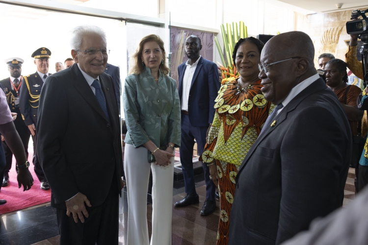 Il Presidente della Repubblica Sergio Mattarella con Nana Addo Dankwa Akufo-Addo, Presidente della Repubblica del Ghana 
