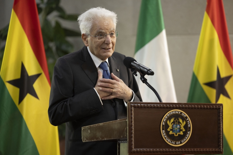 Il Presidente della Repubblica Sergio Mattarella con Nana Addo Dankwa Akufo-Addo,Presidente della Repubblica del Ghana,in occasione delle dichiarazioni alla stampa
