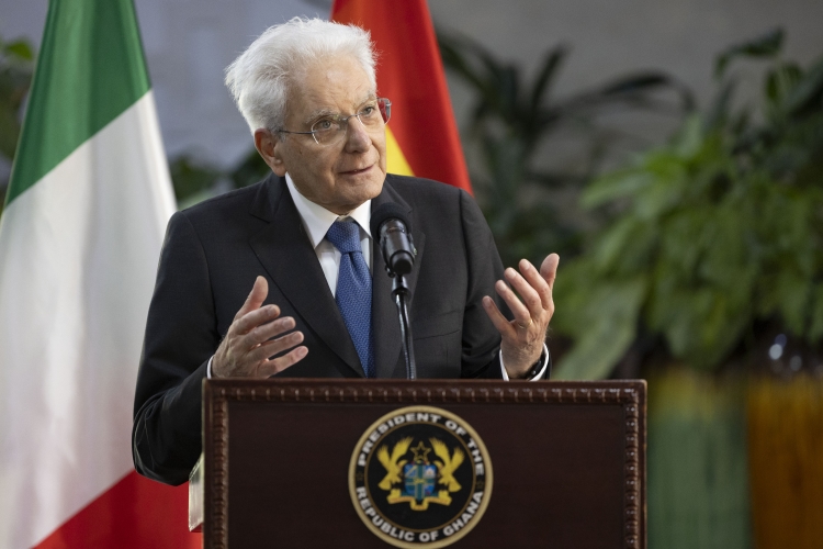 Il Presidente della Repubblica Sergio Mattarella in occasione delle dichiarazioni alla stampa

