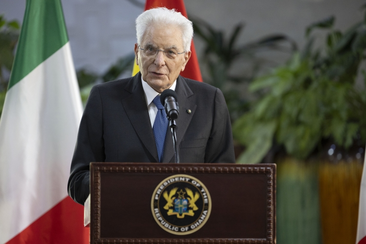 Il Presidente della Repubblica Sergio Mattarella in occasione delle dichiarazioni alla stampa

