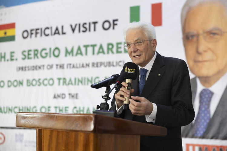 Il Presidente della Repubblica Sergio Mattarella al Centro di Formazione Don Bosco Ashaiman
