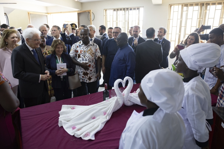 Il Presidente della Repubblica Sergio Mattarella al Centro di Formazione Don Bosco Ashaiman
