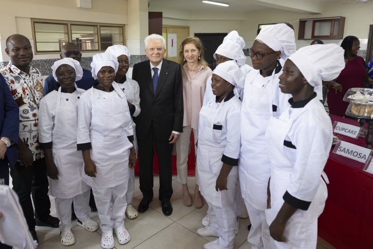 Il Presidente della Repubblica Sergio Mattarella al Centro di Formazione Don Bosco Ashaiman
