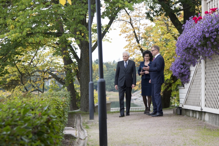 Il Presidente della Repubblica Sergio Mattarella con il Primo Ministro finlandese Juha Sipilä