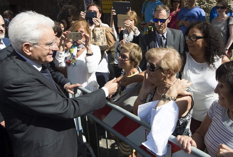 Il Presidente Sergio Mattarella al termine della visita al Museo Archeologico Nazionale