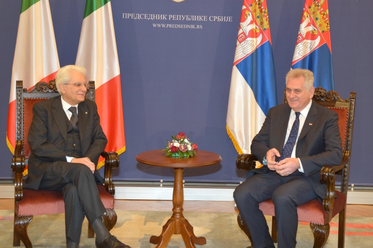 Il Presidente Sergio Mattarella con il Presidente della Repubblica di Serbia, Tomislav Nikolic 