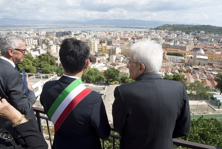 Il Presidente Sergio Mattarella con il Presidente della Regione Autonoma della Sardegna 