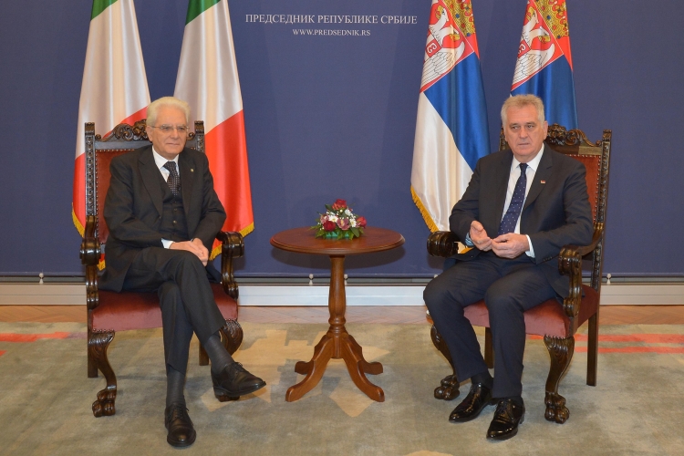 Il Presidente Sergio Mattarella con il Presidente della Repubblica di Serbia, Tomislav Nikolic