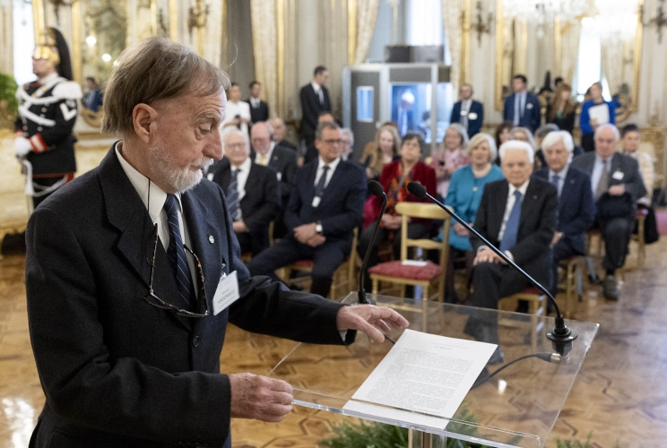 Il Prof. Roberto Antonelli Presidente dell’Accademia nazionale dei Lincei , rivolge il suo indirizzo di saluto in occasione dell'incontro con il Presidente Sergio Mattarella