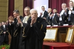 Il Presidente della Repubblica Sergio Mattarella con Borut Pahor, Presidente emerito della Repubblica di Slovenia,in occasione della cerimonia di conferimento della Laurea magistrale Honoris causa in Giurisprudenza
