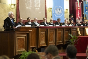 Il Presidente della Repubblica Sergio Mattarella in occasione della cerimonia di conferimento della Laurea magistrale Honoris causa in Giurisprudenza
