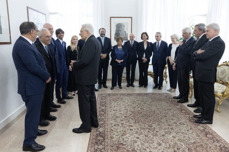 Il Presidente della Repubblica Sergio Mattarella a Palazzo dei Marescialli in occasione della cerimonia per l’intitolazione a Vittorio Bachelet della sede del Consiglio Superiore della  Magistratura

