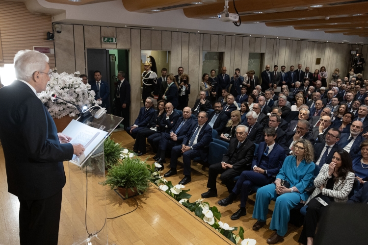 Il Presidente della Repubblica Sergio Mattarella in occasione della cerimonia per l’intitolazione a Vittorio Bachelet della sede del Consiglio Superiore della Magistratura
