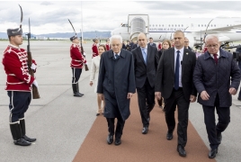  Il Presidente della Repubblica Sergio Mattarella al suo arrivo a Sofia