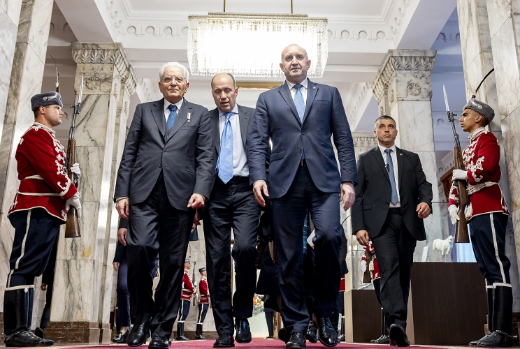 Il Presidente della Repubblica Sergio Mattarella con il Presidente della Repubblica di Bulgaria, Rumen Radev, al termine delle dichiarazioni alla stampa