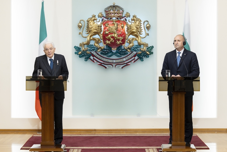Il Presidente della Repubblica Sergio Mattarella con il Presidente della Repubblica di Bulgaria, Rumen Radev, nel corso delle dichiarazioni alla stampa