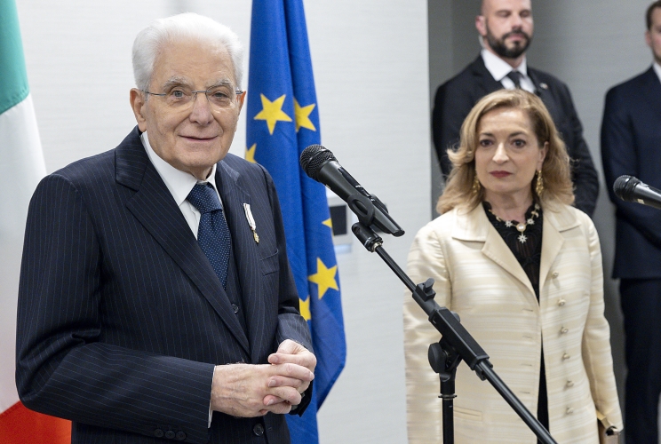 Il Presidente della Repubblica Sergio Mattarella in occasione dell'incontro con il personale dell'Ambasciata a Sofia