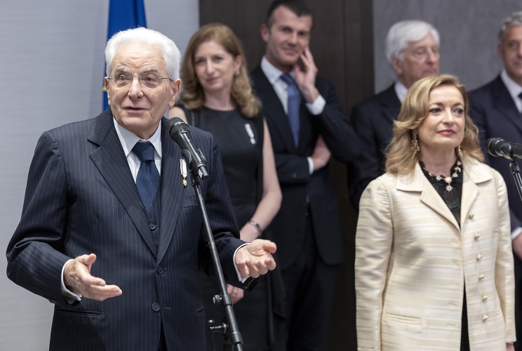 Il Presidente della Repubblica Sergio Mattarella in occasione dell'incontro con una rappresentanza della comunità italiana in Bulgaria 
