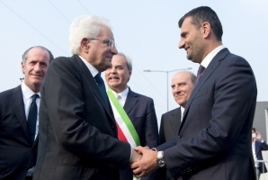 Il Presidente Sergio Mattarella al suo arrivo a Vicenza 